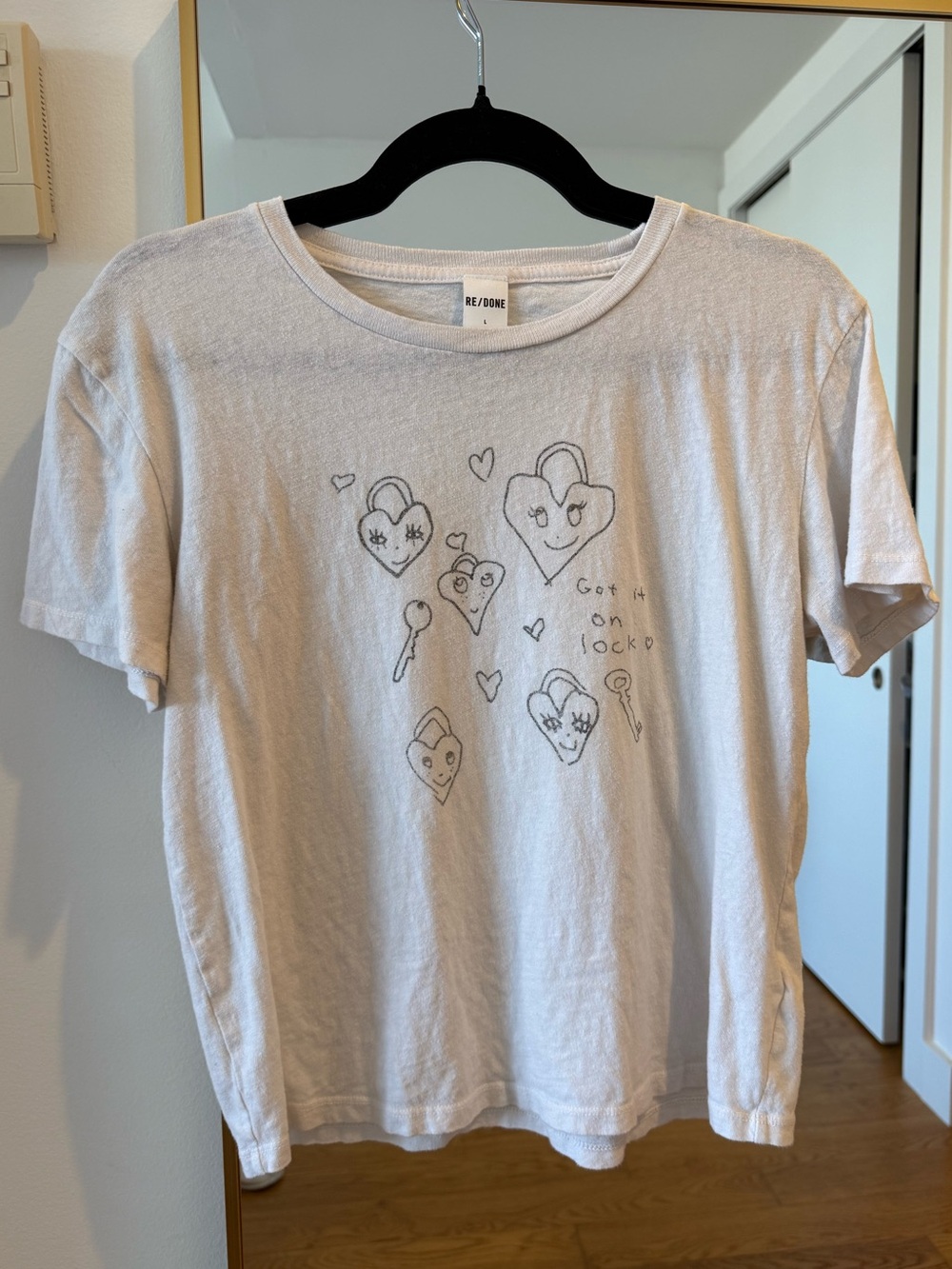 Re/Done graphic lock tee size L